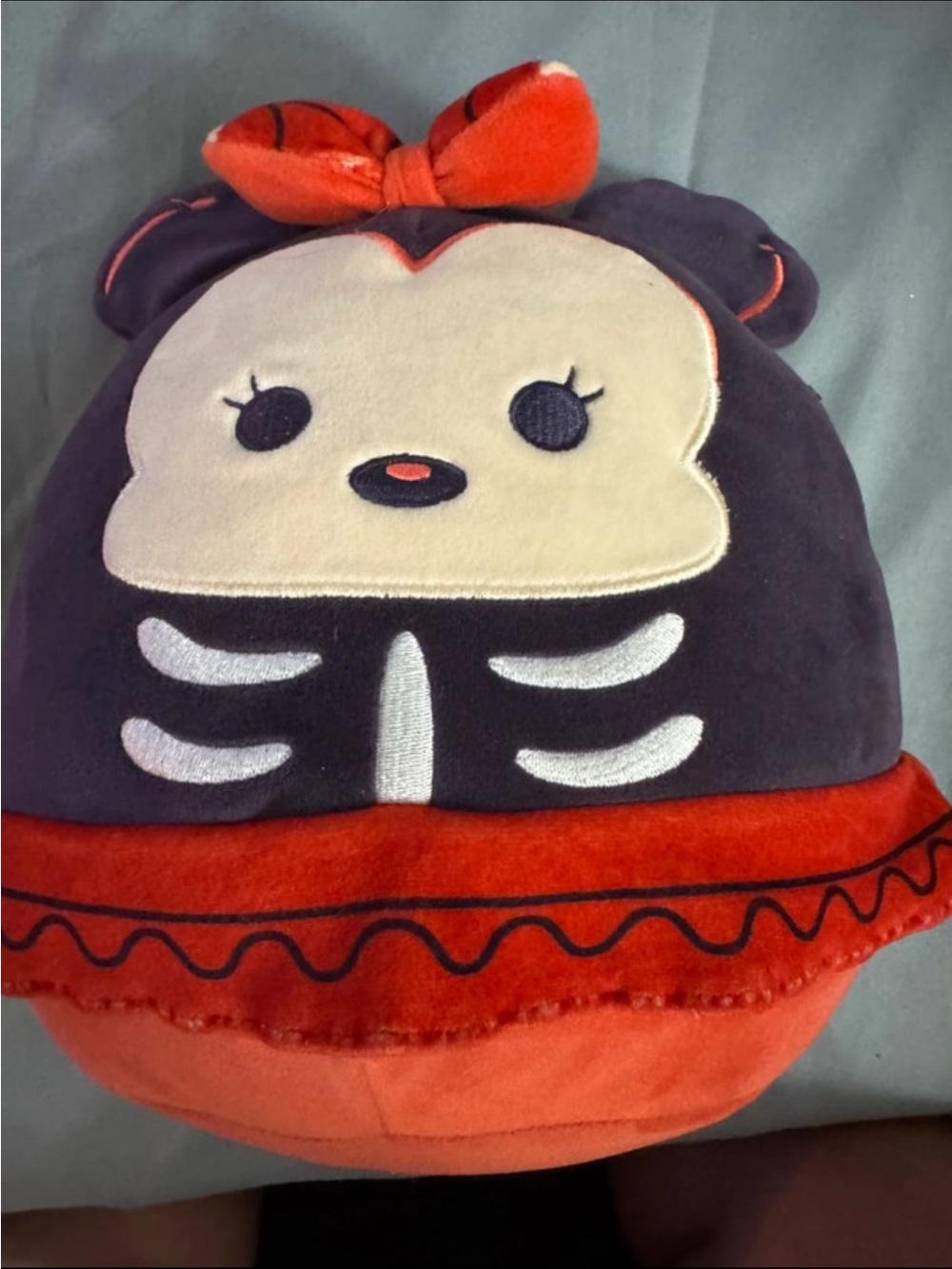 Disney Plush Halloween Skeleton Bow Hat - Black, Orange, Cream